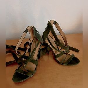 Nine West Green Suede Heels -Size 6